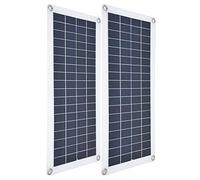 Omabeta Kit de Panneaux Solaires 2x10W, Haute efficacité, Portable, Chargeur USB, Ensemble pour Camping-car, Bateau, Camping, Contrôleur Monocristallin 30A