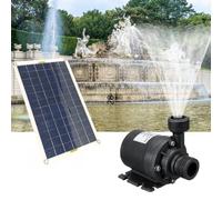 Omabeta Kit de Pompe à Eau Solaire 50W Panneau 800L/h 12V DC à Faible Bruit Pompe de Bassin Solaire en Plastique de Silicone avec Connecteur pour la Maison, Le Jardin, Le Bain des Oiseaux