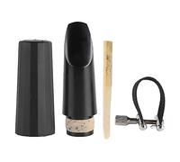 Omabeta Kit D'embouchure de Clarinette pour Musiciens, Accessoires Durables et Portables, Son Clair pour les Performances, Noir, Comprend une Ligature, une Anche et un Capuchon