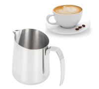 Omabeta Lait Moustillant Lance Latte Art Pichet Coffee Crème Tasse 304 en Acier Inoxydable avec Bec Slant et Marques de Mesure pour la Maison de Cuisine du café Barista (500 ml d'argent)