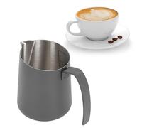Omabeta Lait Moustillant Lance Latte Art Pichet Coffee Crème Tasse 304 en Acier Inoxydable avec Bec Slant et Marques de Mesure pour la Maison de Cuisine du café Barista (500 ml noir)
