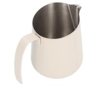 Omabeta Lait Moustillant Lance Latte Art Pichet Coffee Crème Tasse 304 en Acier Inoxydable avec Bec Slant et Marques de Mesure pour la Maison de Cuisine du café Barista (750 ml beige)