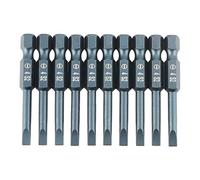 Omabeta Lot de 10 Embouts de Tournevis à Tige Hexagonale 1/4 Pouce, Embouts de Vis à Fente Magnétiques, en Acier allié S2 50 Mm, avec Traitement Bleu Spécial pour Perceuses électriques