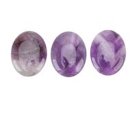 Omabeta Lot de 3 Pierres de Cristal pour le Pouce, Prise Confortable pour les Pratiques Méditatives de Couleur Violette, Cristal Naturel de qualité, Cadeau Parfait pour les Amis et la Famille