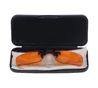 Omabeta Lunettes Bloquant la Lumière Bleue à Clipser, Protection Efficace des Yeux Portables à Rabat à 180 ° pour une Utilisation sur Ordinateur - Lentille Orange (Ronde)