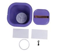 Omabeta Mini Machine à Laver Pliante Portable, Laveuse-sécheuse Efficace pour Voyage, Appartement, Camping, Silicone 11,4 X 11,4 X,2 Pouces pour Sous-vêtements, T-shirts, Serviettes (Violet)