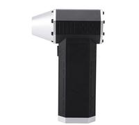 Omabeta Mini Ventilateur Turbo avec Lumière LED pour Les Activités de Plein Air, Plumeau électrique Portatif Compact et Léger pour Les Voyages, Matériau en Alliage D'aluminium (Noir + Argent)