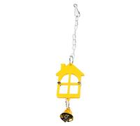 Omabeta Miroir Oiseau Mignon Jouet Anti-éclats pour Perruche Calopsitte avec Clochette, Acrylique Jaune Vif, 5,7 X 0,7 X 30 Cm, 1 unité