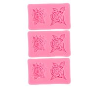 Omabeta Moule à Fondant Rose en Silicone (lot de 3) pour Décorer Gâteaux, Cupcakes, Chocolats et Autres Créations en Pâte à sucre.