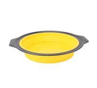 Omabeta Moule à Gâteau Pliable en Silicone à Dégagement Rapide Rond pour Gâteau au Fromage - Outil de Cuisine Peu Encombrant pour Chaque Boulanger - Silicone de qualité Alimentaire 22,1 Cm (Jaune)