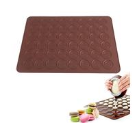 Omabeta Moule à Macaron Silicone Antiadhésif, 48 Cavités, Tapis de Cuisson Marron pour Biscuits, Pâtisserie, DIY Gâteau, Muffin, Gum Paste, Outils de Décoration