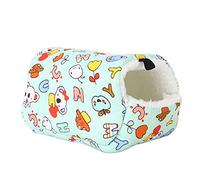 Omabeta Nid de Coton Suspendu pour Hamster, Mignon et Doux, Chaud et épais pour Petits Animaux de Compagnie, Idéal pour Les Cochons d'Inde et Les Hamsters, en Coton et en éponge (Dessin animé Vert)