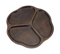 Omabeta Plateau de Service divisé en Bois pour Collations et Apéritifs Plateau Décoratif pour Buffet de Fête à Copeaux et à Tremper en ébène de 10,2 Pouces pour L'organisation D'événements (Style1