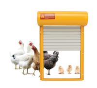 Omabeta Porte Automatique de Poulailler à énergie Solaire, Minuterie D'ouverture de Porte Contrôlée avec Affichage LED, Boutons de Programme Faciles pour la sécurité des Volailles (Jaune)