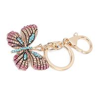 Omabeta Porte-clés Pendentif Papillon Étincelant pour Sac à Dos et Portefeuille Accessoire de Mode en Alliage de Zinc (Bleu clair)