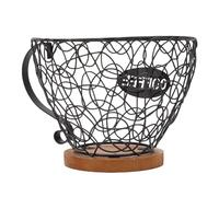 Omabeta Porte-dosette de café élégant Panier de Rangement en Métal (Noire)