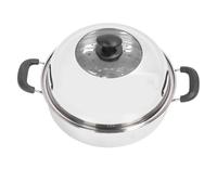 Omabeta Pot de Vapeur à 2 Niveaux, Ustensiles de Cuisson à Vapeur en Acier Inoxydable avec Couvercle pour Poissons Pains à la Vapeur des Fruits de Mer