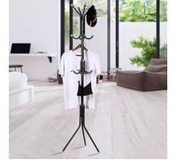 OMABETA Rack de chapeau en manteau Multi Hook Metal Coat Rack Rack Tree Stand Clothes Sac Hanger deco porte-manteau Noir