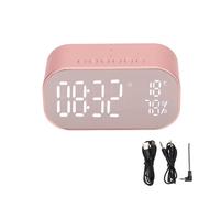 OMABETA Radio du réveil Récit d'alarme radio multifonction FM Digital Radio Alarm de l'alarme avec haut-parleur Bluetooth Or rose