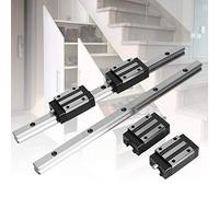 Omabeta Rail de Guidage Linéaire de Fabrication Exquise avec Curseurs échangeables, 2 Pièces HG15-300mm Noir pour équipement D'automatisation