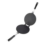 Omabeta Rouleau D'oeuf Maker Waffle Cone Maker Pan Moule de Moule Plaque de Presse sans Bâton en Alliage en Aluminium pour le Restaurant de Cuisine à Domicile avec une Longue Poignée