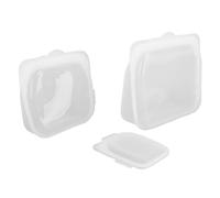 Omabeta Sacs de Collations en Silicone 3PCS Sacs de Rangement de Nourriture Réutilisables Lock Fermeture à l'amitié à L'air pour les Collations de Légumes Sandwichs avec un (Blanc)