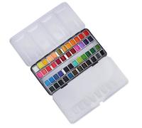 OMABETA - Set peinture aquarelle 48 couleurs non toxique avec boîte métal portable