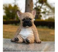 OMABETA Statue de bulldog Bulldog French Statue Dog Figurine Resin Ornement pour le décor en plein jardin outil Prendre un chien