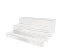 Omabeta Support de Bouteille d'alcool de Support de Bouteille de Barre de 3 Niveaux en Acrylique Transparent pour Le Présentoir de Détail pour l'environnement Commercial