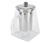 Omabeta Théière en Verre Transparent, Bouilloire à thé Durable et Résistante à la Chaleur pour la Maison et le Bureau, Théière Filtrante en Acier Inoxydable à Haute Teneur en Borosilicate pour le