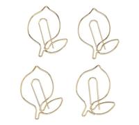 Omabeta Trombones en Forme de Citron, 100 Pièces, Design Mignon, Forte Adhérence pour le Bureau, L'école et la Maison, Boîte Transparente Incluse, doré