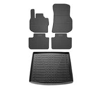 Tapis & bac de coffre Set pour BMW X3 G01 2017-2024 Caoutchouc noir 5x