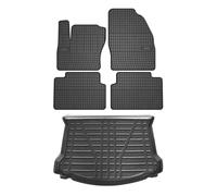 Tapis & bac de coffre Set pour Ford Kuga 2008-2012 Caoutchouc TPE Noir 5x