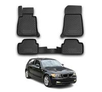 OMAC 3D Tapis de Sol Compatible avec BMW Série 1 E87 5Portes 2004-2011 Caoutchouc Noir