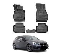OMAC 3D Tapis de Sol Compatible avec BMW Série 1 F40 2019-2024 sur Mesure Caoutchouc Noir