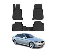 OMAC 3D Tapis de Sol Compatible avec BMW Série 3 E90 E91 E92 2004-2013 en Caoutchouc Noir