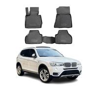 OMAC 3D Tapis de Sol Compatible avec BMW X3 F25 2010-2017 en Caoutchouc Noir