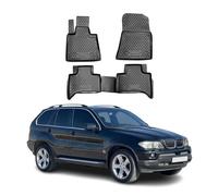 OMAC 3D Tapis de Sol Compatible avec BMW X5 E53 1999-2006 en Caoutchouc Noir