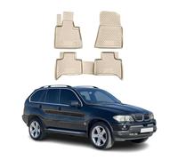 OMAC 3D Tapis de Sol pour BMW X5 E53 1999-2006 Caoutchouc TPE Beige 4Pcs