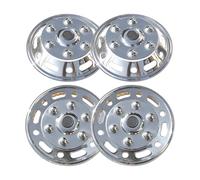 OMAC 4X Lot de 4 enjoliveurs Radzierblenden Radblenden 16" compatibles avec Ford en acier Argent