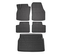 Tapis & bac de coffre Set pour Opel Astra H 2004-2013 Caoutchouc TPE Noir 5x