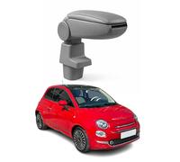 OMAC Accoudoir pour Fiat 500 500C 2015-2021 - Snap-On - ABS + Simili Cuir - Aucune Perçage ou Installation - Installation Facile Gris