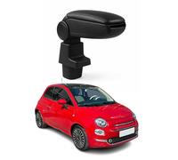 OMAC Accoudoir pour Fiat 500 500C 2016-2021 Facelift - Snap-On - ABS + Simili Cuir - Aucune Perçage ou Installation - Installation Facile Noir