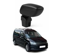 OMAC Accoudoir pour VW Caddy 2003-2020 / VW Touran 2003-2015 - Snap-On - ABS + Simili Cuir - Aucune Perçage ou Installation - Installation Facile Noir