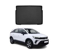 OMAC Bac de coffre de voiture compatible avec Opel Crossland X 2017-2021 | Tapis de coffre 3D Ajustement parfait Protection de coffre | Bord haut Tapis antidérapant en caoutchouc noir