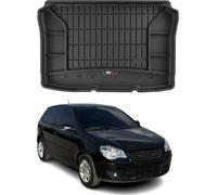 OMAC Bac de coffre en caoutchouc pour VW Polo 2001-2009 3 portes TPE Bac de coffre noir