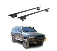 OMAC Barres de Toit Aluminium certifiées TÜV pour Dacia Sandero Stepway 2010-2026 - pour Rails de Toit Standards - Rainure en T - Charge Max 90 kg - 2 antivols Noir