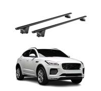 OMAC Barres de Toit Aluminium certifiées TÜV pour Jaguar E-Pace 2018-2024 - pour Rails de Toit intégrés - Rainure en T - Charge Max 100 kg - 2 antivols Noir