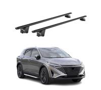 OMAC Barres de Toit Aluminium certifiées TÜV pour Nissan Qashqai J12 2021-2026 - pour Rails de Toit intégrés - Rainure en T - Charge Max 100 kg - 2 antivols Noir