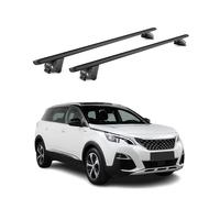 OMAC Barres de Toit Aluminium certifiées TÜV pour Peugeot 5008 II 2017-2024 - pour Rails de Toit intégrés - Rainure en T - Charge Max 100 kg - 2 antivols Noir